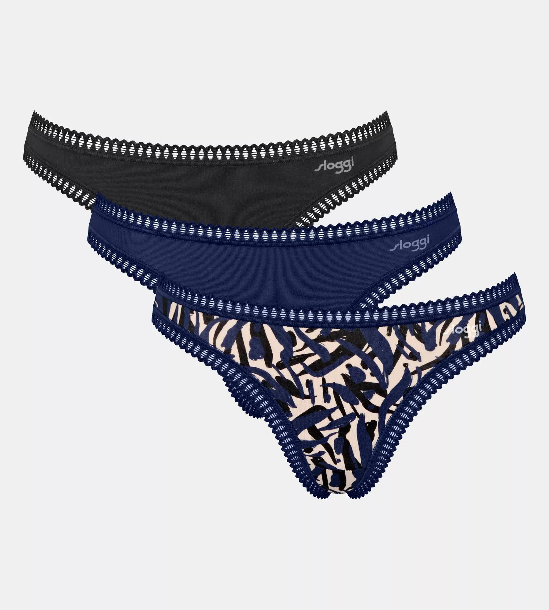 Dámské kalhotky GO Crush String C3P - BLUE - modré M008 - SLOGGI BLUE L (obrázek 6)