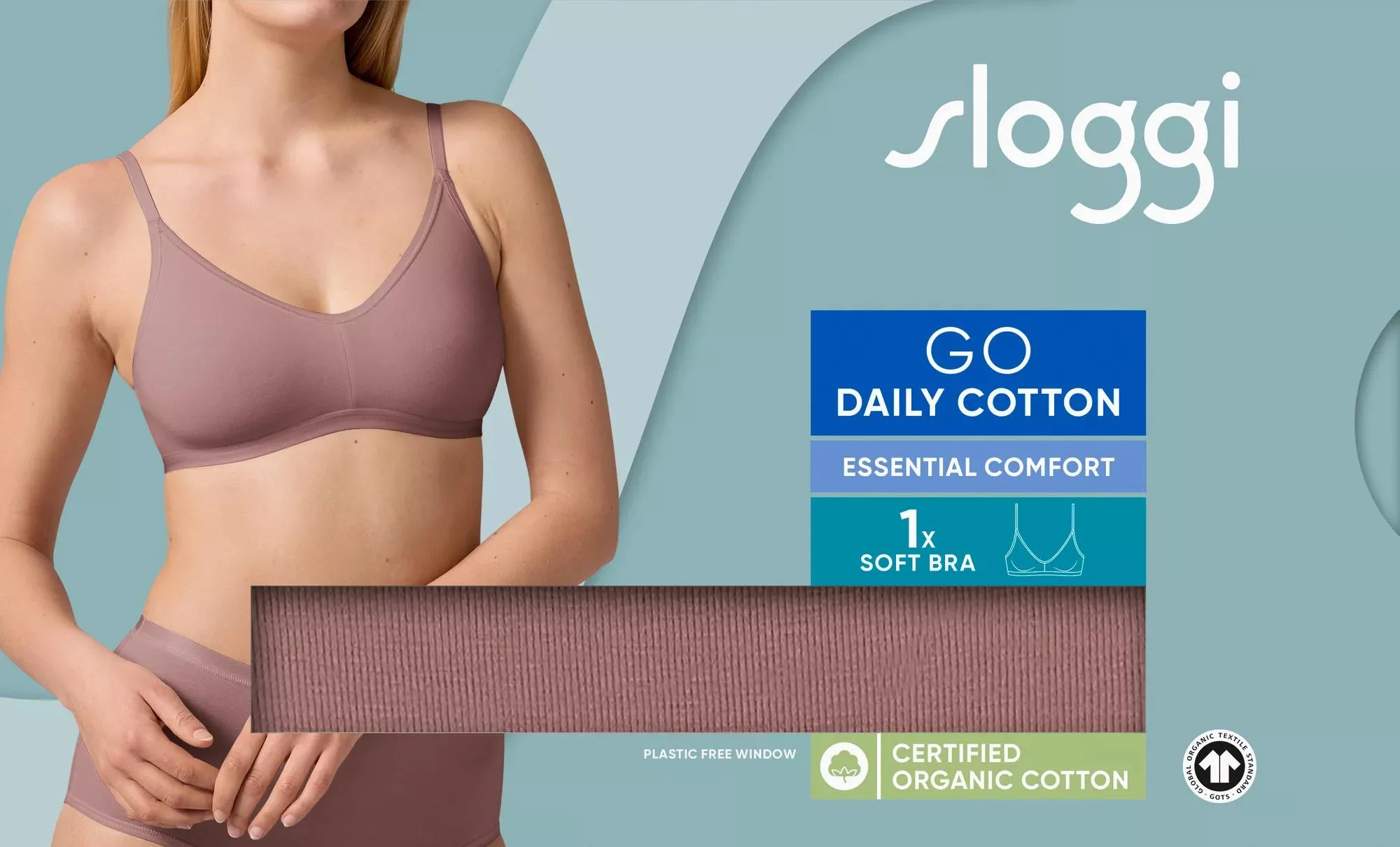 Dámská podprsenka GO Daily Cotton Soft bra - BROWN - hnědá 1141 - SLOGGI BROWN S