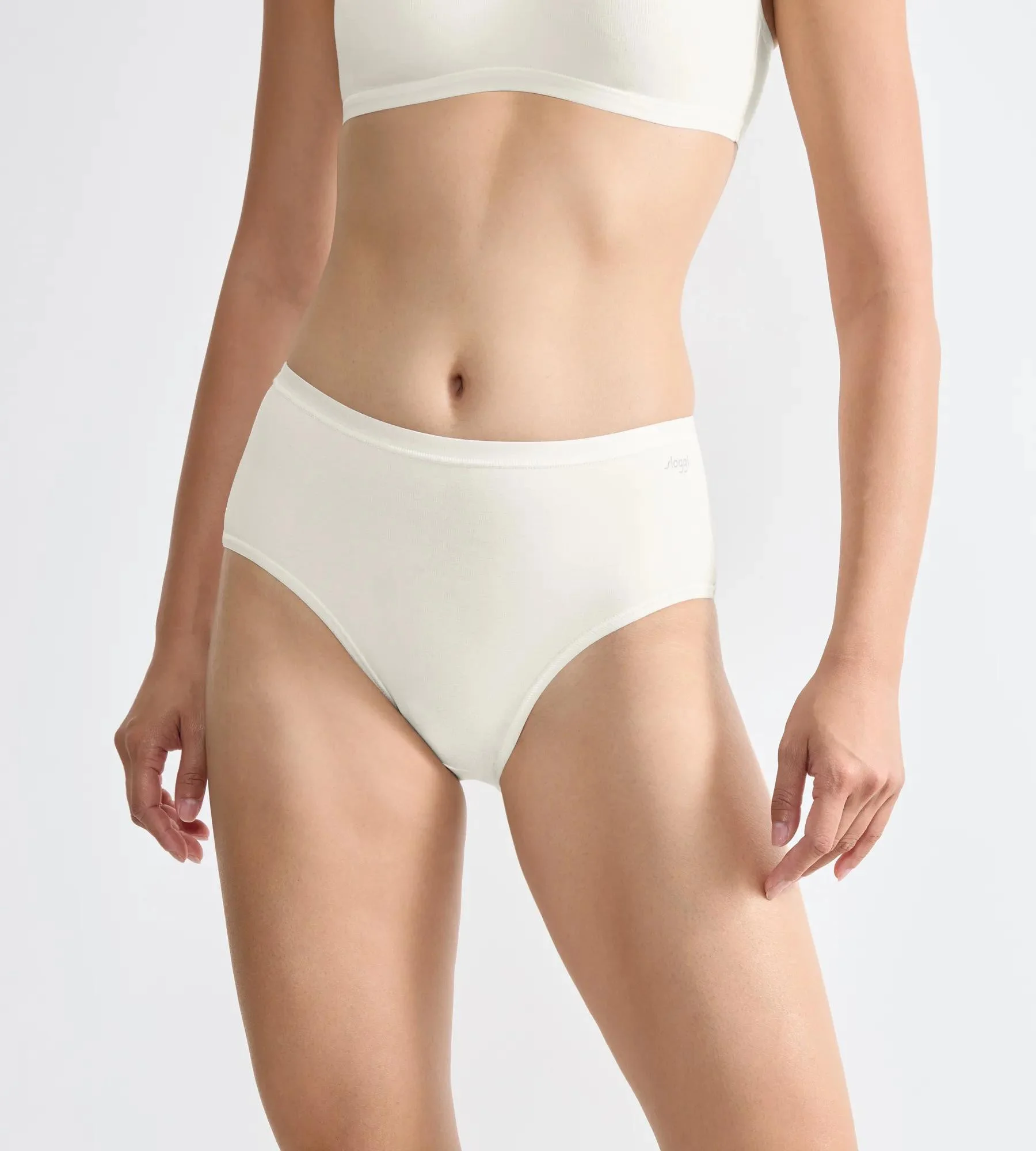 Dámské kalhotky GO Daily Cotton Midi 3P - WHITE - bílé 00GZ - SLOGGI WHITE XXL (obrázek 4)