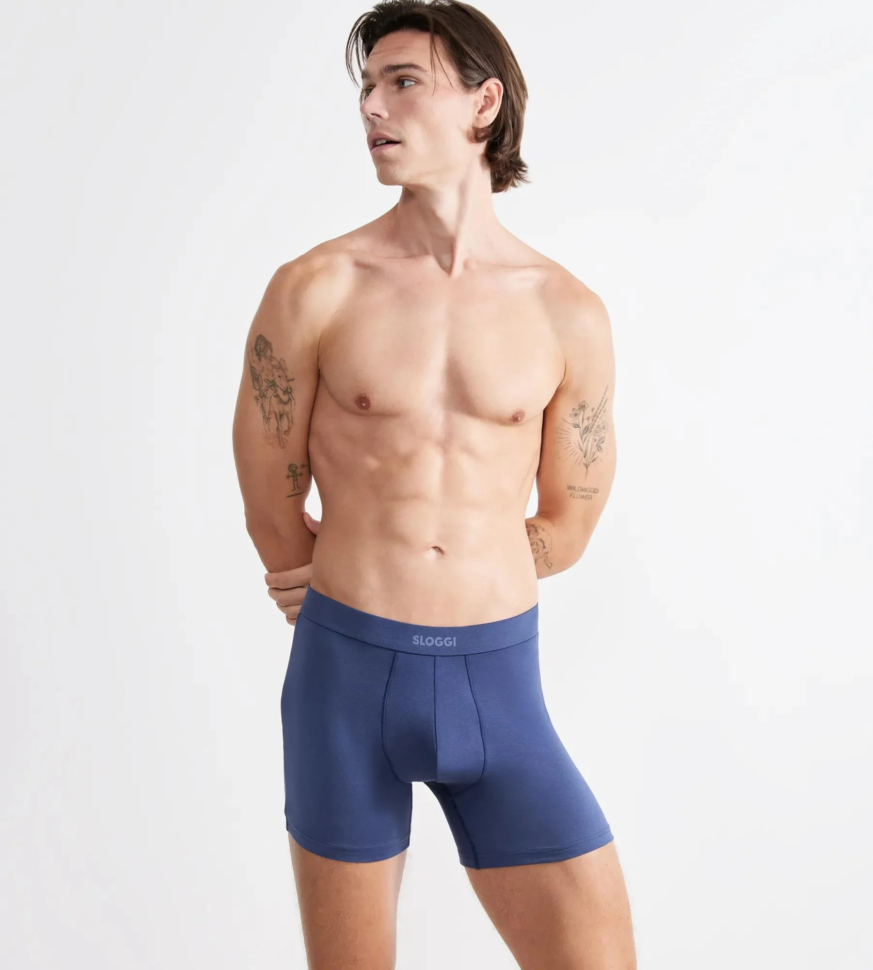 Pánské boxerky EVER Ease Short 2P - UNKNOWN - modré 6312 - SLOGGI UNKNOWN XL
