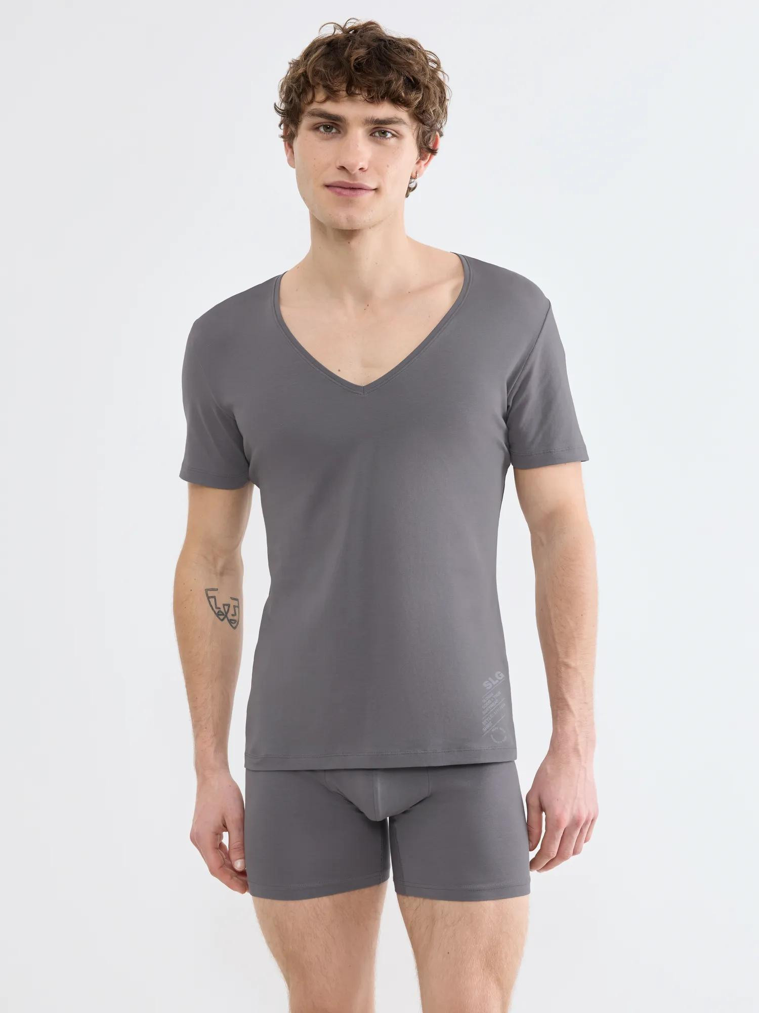 SLG Base V Neck Shirt - Shiver - SLOGGI Shiver - SLOGGI SHIVER XXL