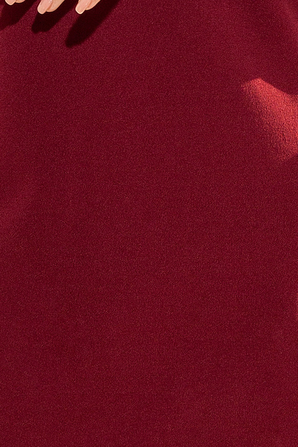 Dámské šaty v bordó barvě s krajkou na rukávech model 6318810 XL