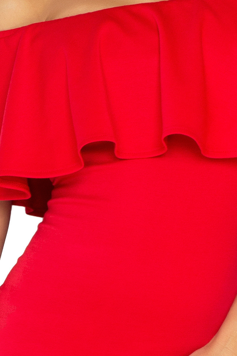 Červené šaty s volánkem model 4977157 XL