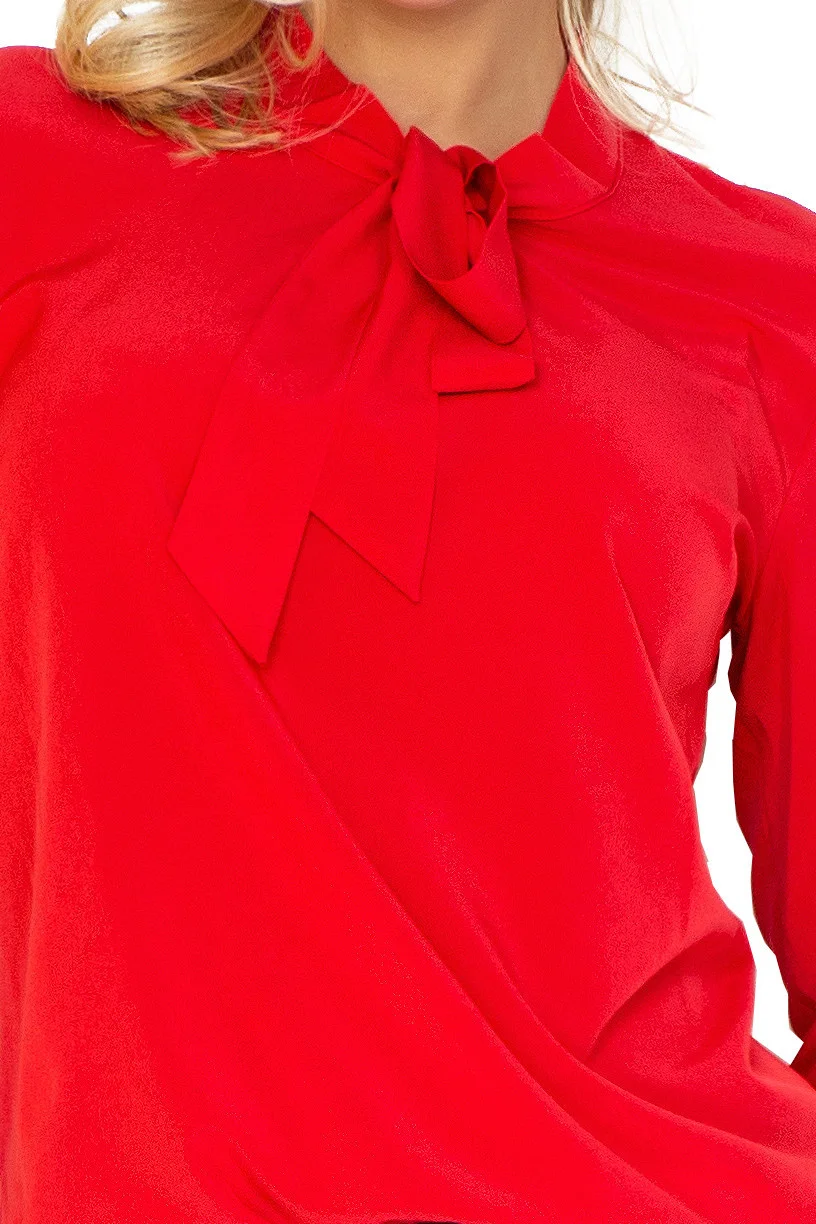 Červená halenka s vázáním model 4977194 XL (obrázek 3)