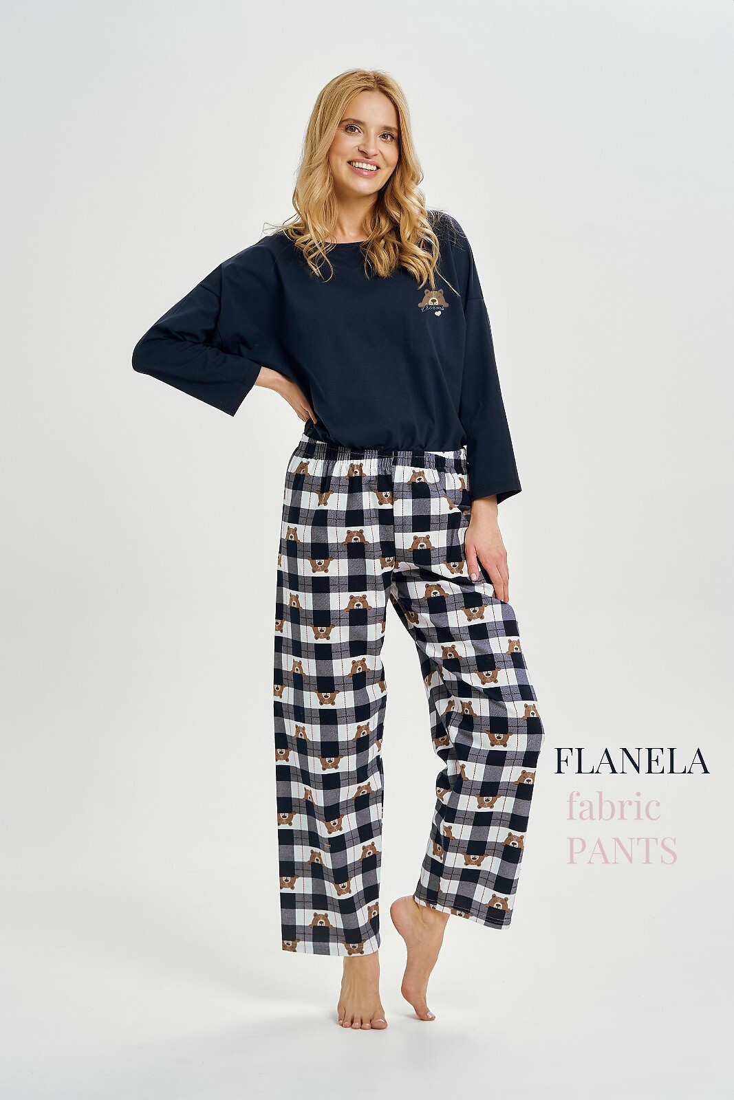 Pyžamo Taro Astrid 3441 dlouhé rukávy, velikosti S–XL, Z26/27 tmavě modrá XL
