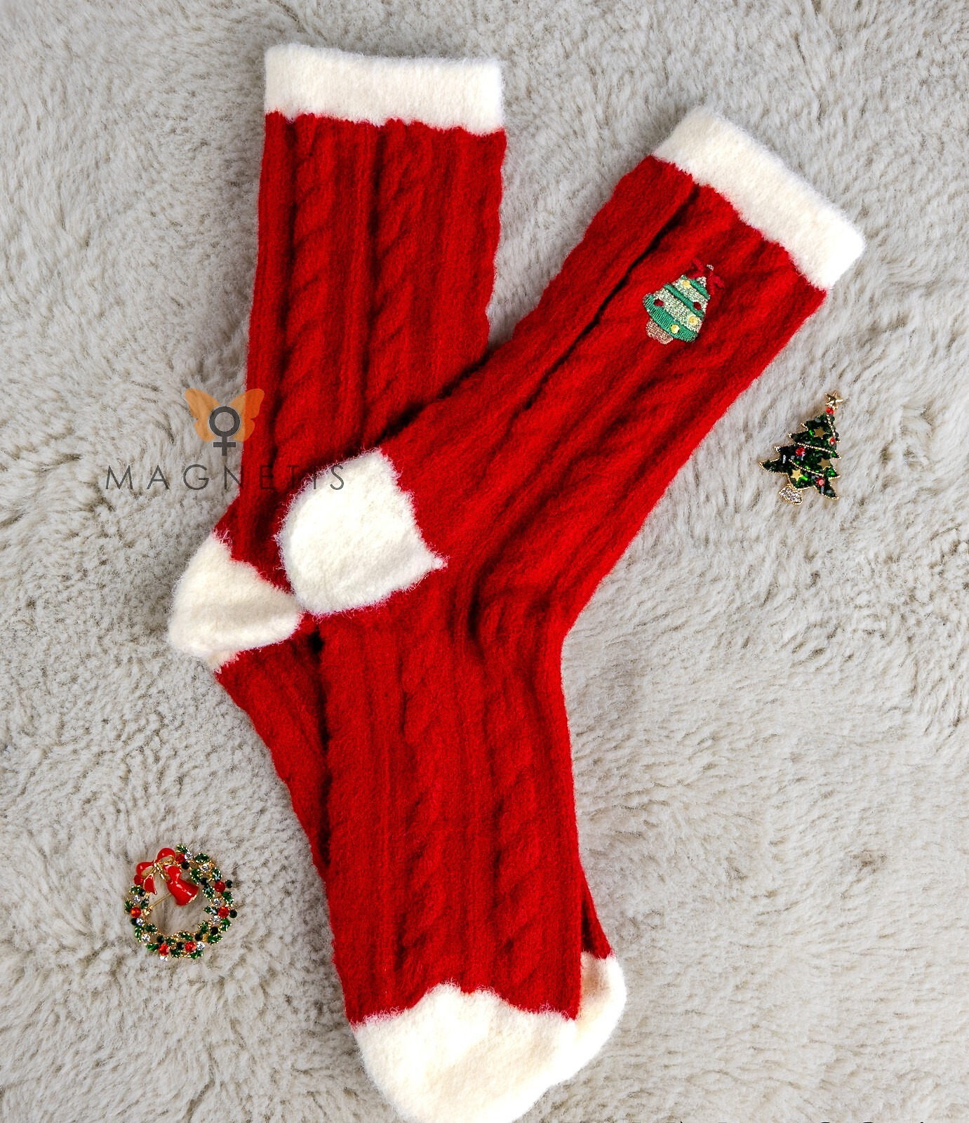Magnetis YN5034 Vánoční ponožky bungalov univerzální