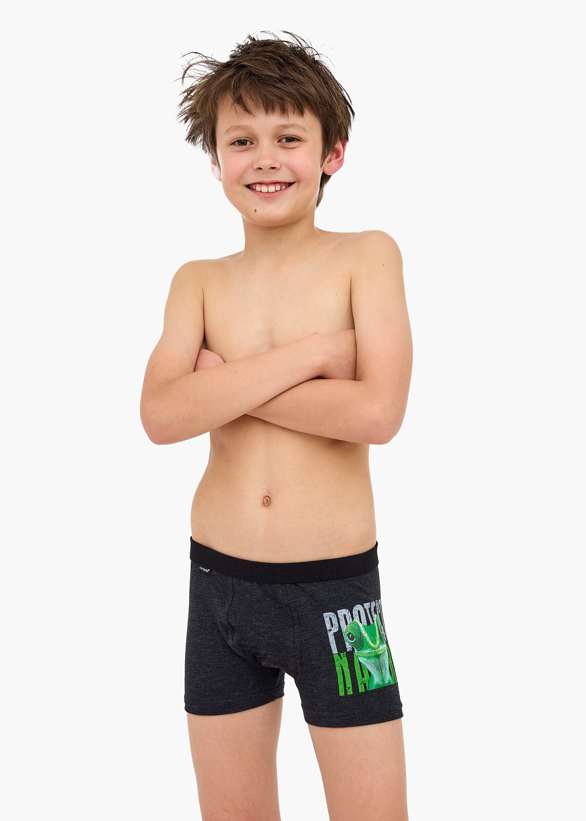 Boxerské šortky Cornette Young Boy 700/153 Protect 2 134-164 grafit 146-152