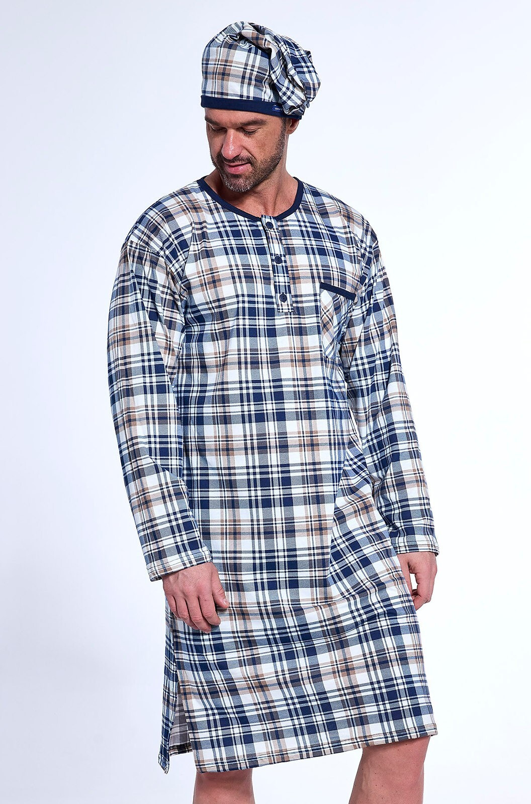 Pánská košile Cornette 110/30 long/r M-2XL tmavě modrá XXL