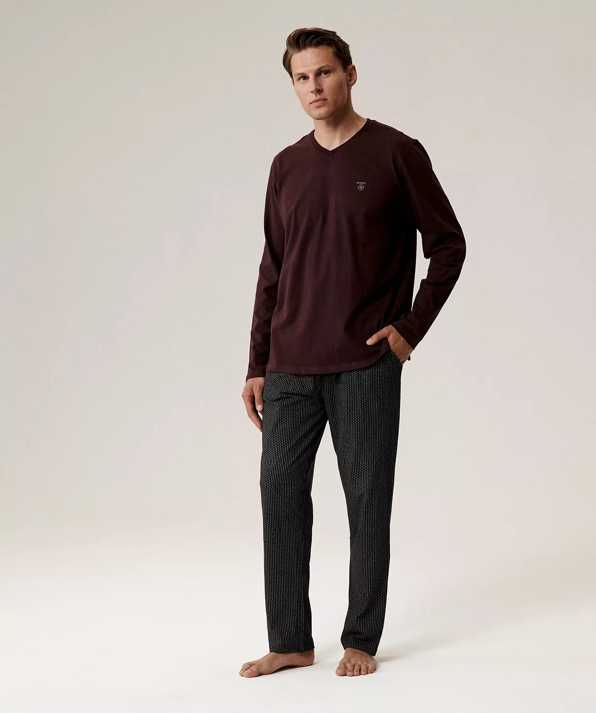 Pyžamo Atlantic NMP-389 long/r S-2XL pánské tmavě modrá M