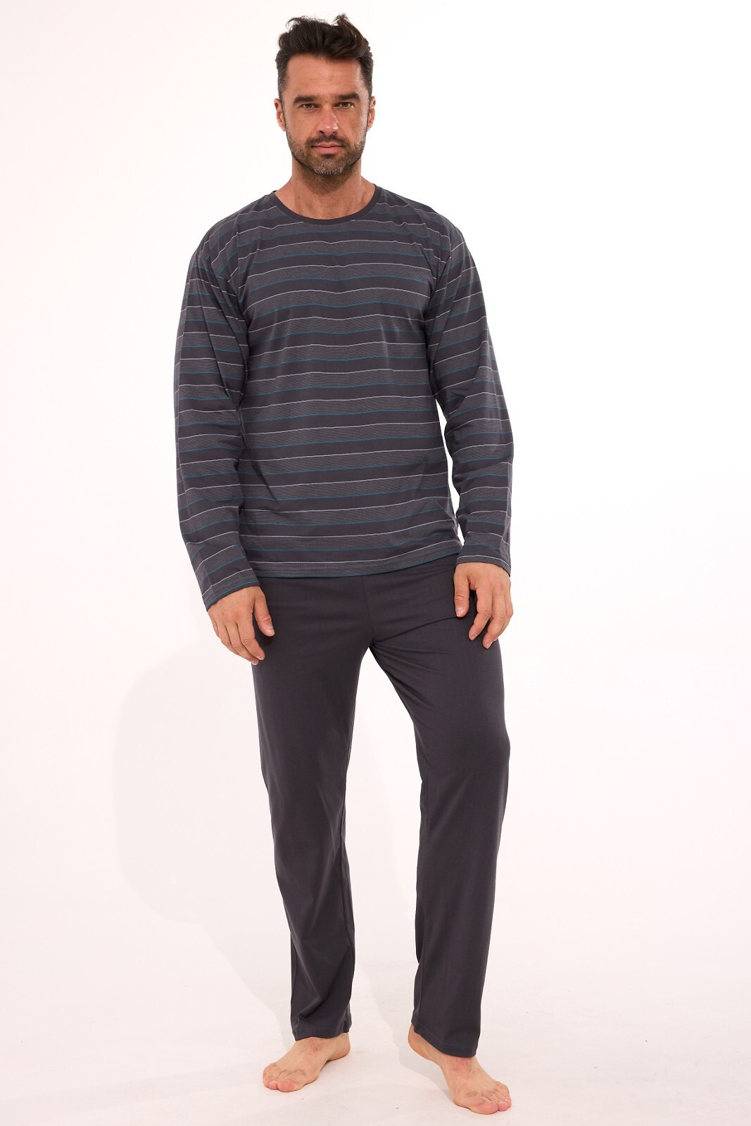 Cornette Various 138/57 S-2XL pánske pyžamo grafit L