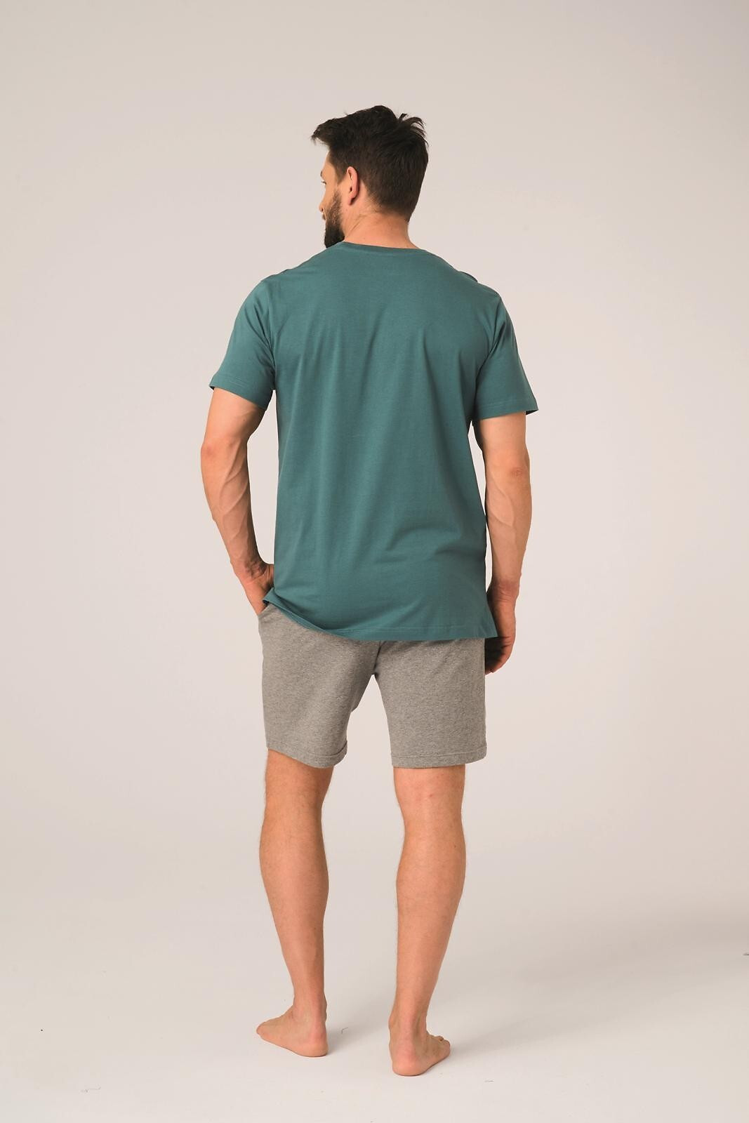 Pánské pyžamo Key MNS 741 A26 cr/r M-2XL mořsky šedá M (obrázek 3)