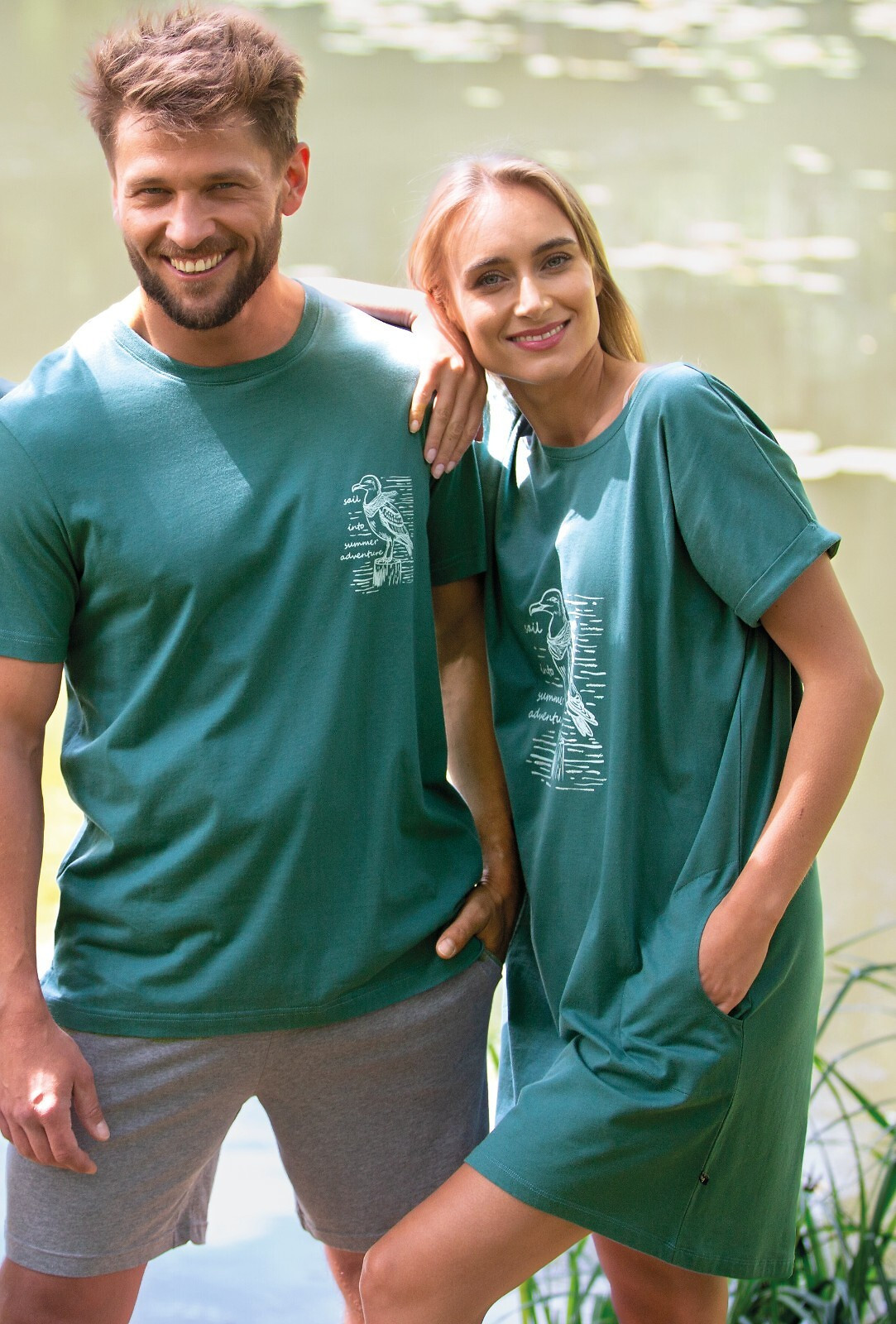 Pánské pyžamo Key MNS 741 A26 cr/r M-2XL mořsky šedá M