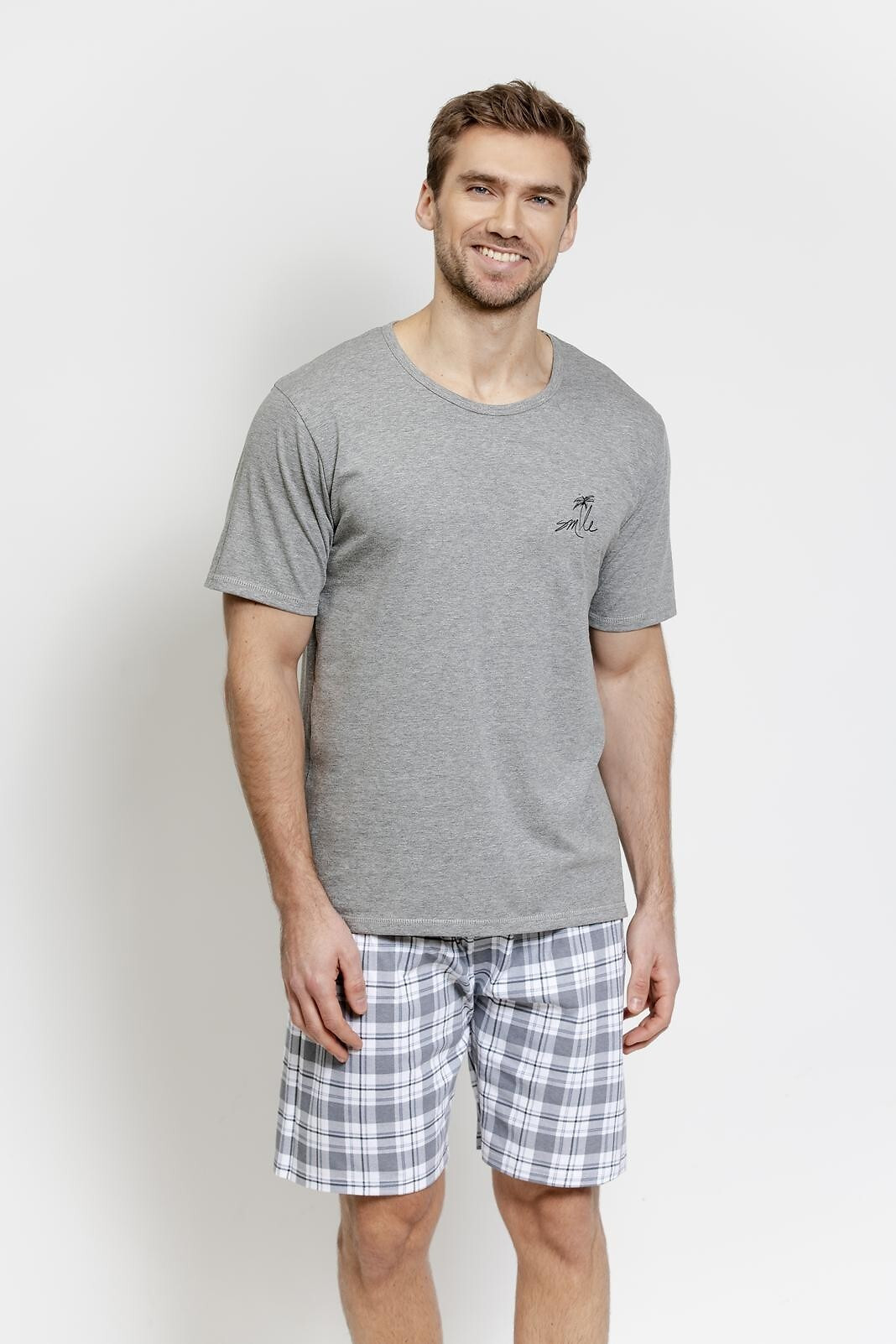 Pyžamo Taro 3583 Eliot kr/r S-2XL W26 tmavá melanž S