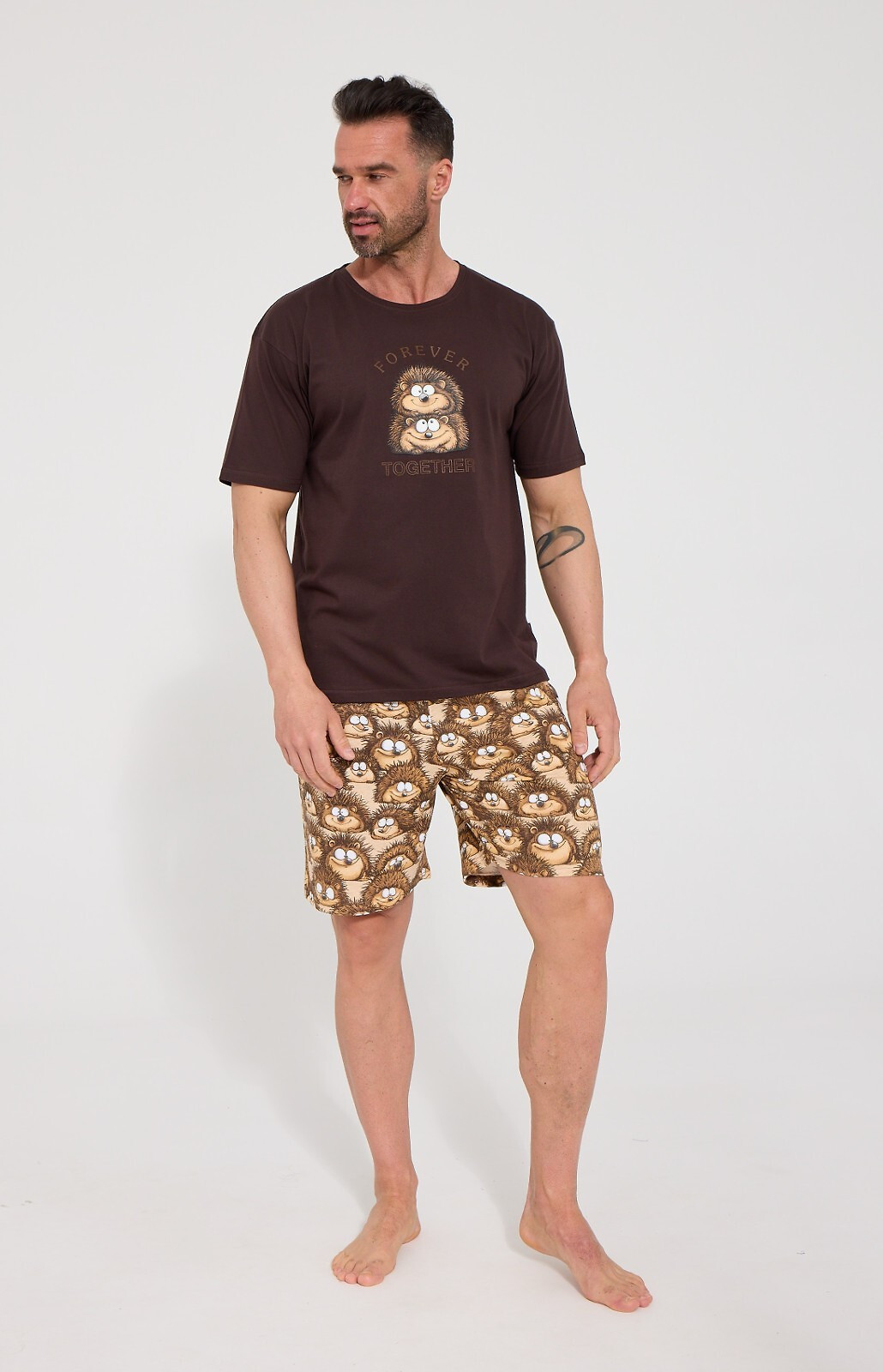 Pyžamo Cornette 326/327 Forever krátké rukávy S–2XL hnědá XXL (obrázek 3)