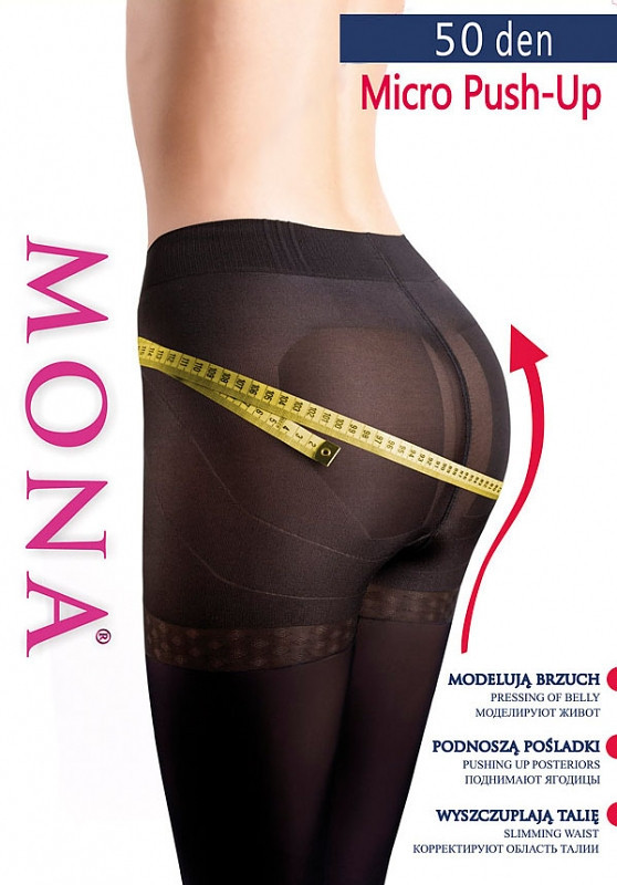 Dámské punčochové kalhoty Mona Micro Push-Up 50 den 2-4 černá 3-M