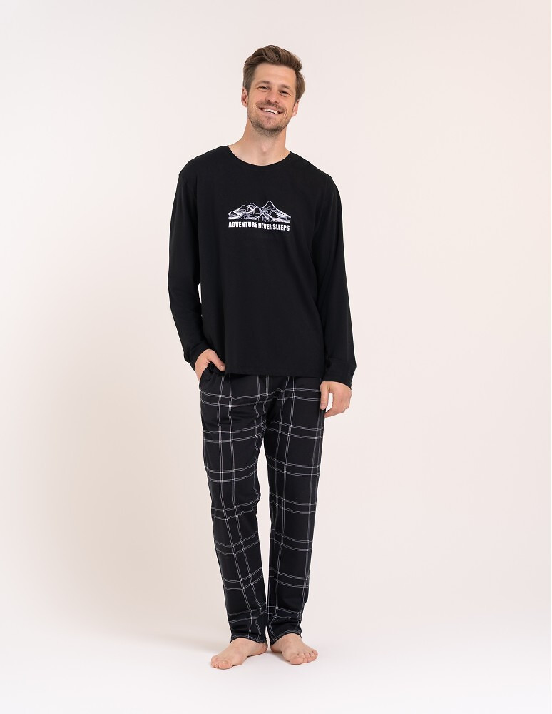Pyžamo Moraj PDM5800-004 dlouhé rukávy, velikosti M–3XL černá XL