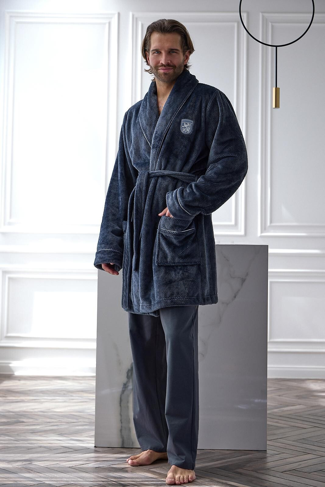 Župan L&L 2664 Elegant M–2XL grafit M-170/112/112