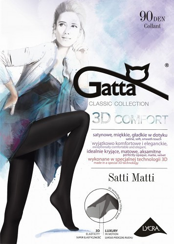 Dámské punčochové kalhoty Gatta Satti Matti 90 den grafit/dek.šedá 3-M