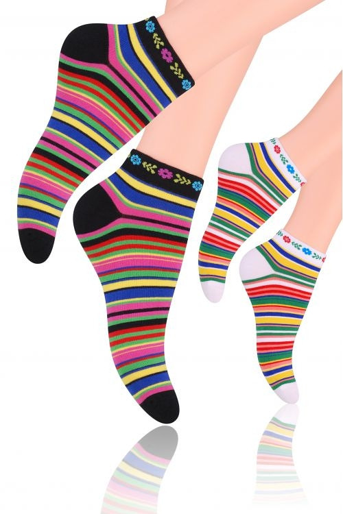 E-shop Dámske členkové ponožky Steven Folk art.116 bílá 35-37