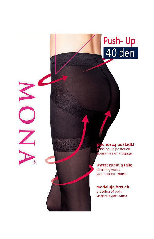 Dámské punčochové kalhoty Mona Push-Up 40 den 5-XL černá 5-XL