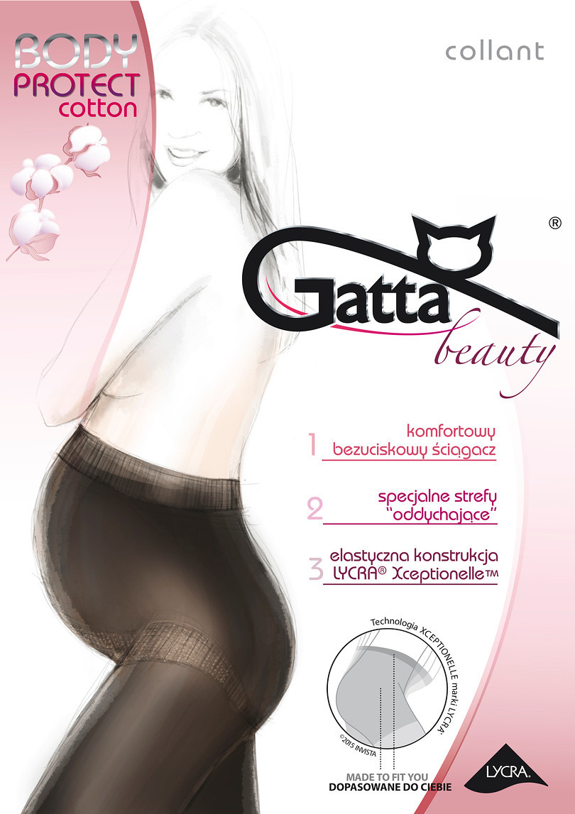Dámské punčochové kalhoty Gatta Body Protect Cotton nero/czarny 4-L