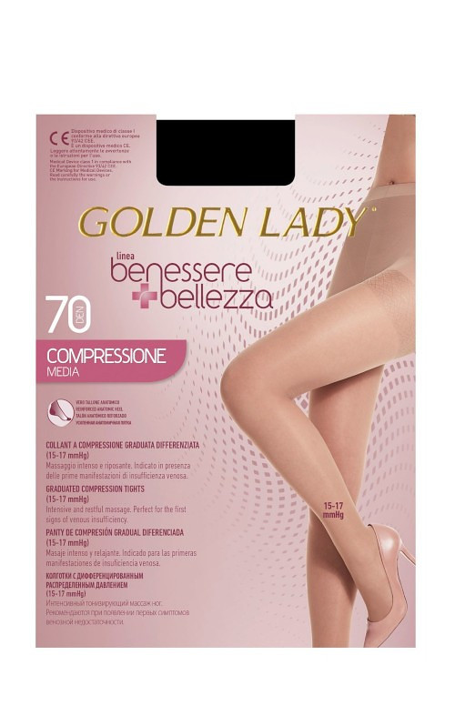 Dámské punčochové kalhoty Golden Lady Benessere & Bellezza 70 den nero/černá 3-M