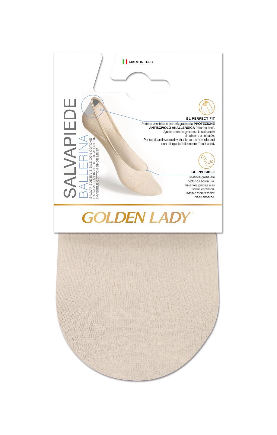 Levně Dámské nízké ponožky model 5995298 6P Cotton A'2 přírodní/atd.Béžová 35/38S/M - Golden Lady