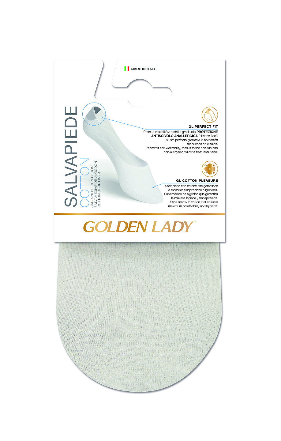 E-shop Dámske členkové ponožky Golden Lady 6N Salvapiede Cotton A'2 bianco 35-38