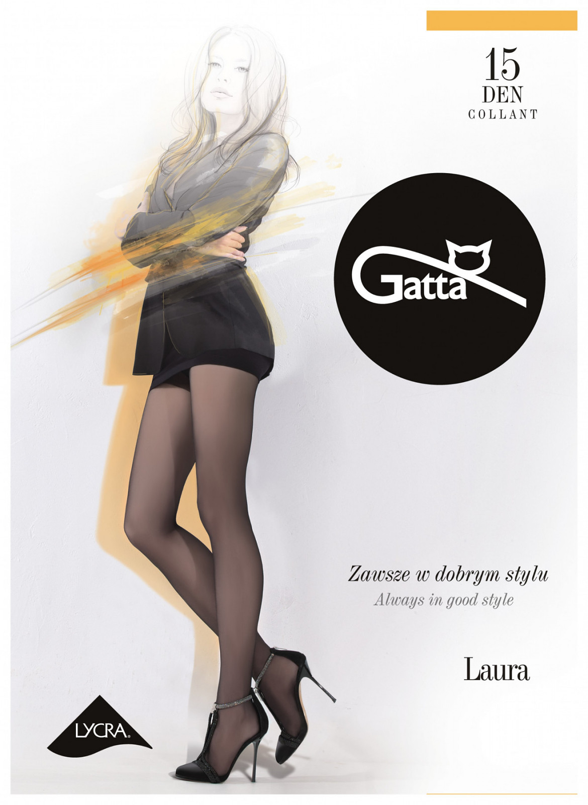 Dámske pančuchové nohavice Gatta Laura 15den 1-4 bianco / biela 1-XS