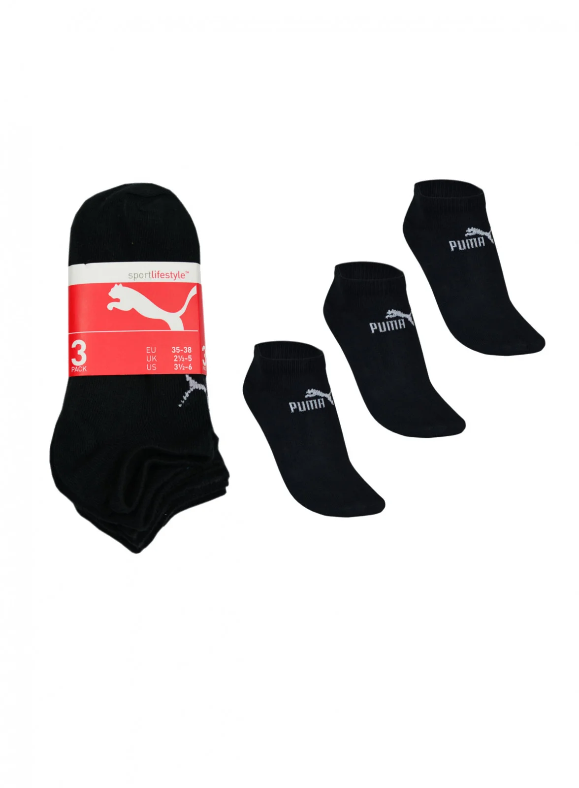 Kotníkové ponožky Puma 887497 Basic Sneaker A'3 černá 35-38