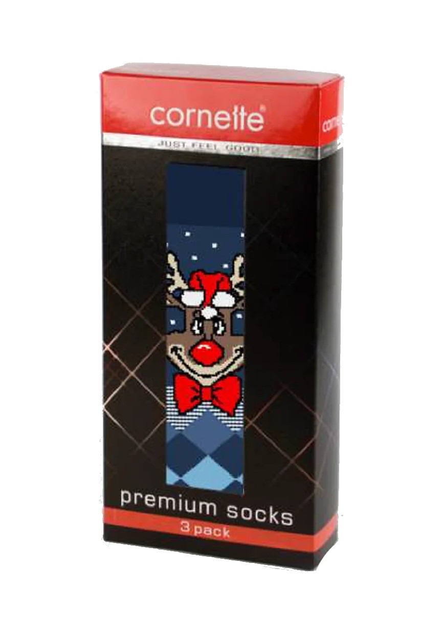 Levně Pánské vánoční ponožky Cornette Premium A36 A'3 39-47 mix barev-mix designu 39-41