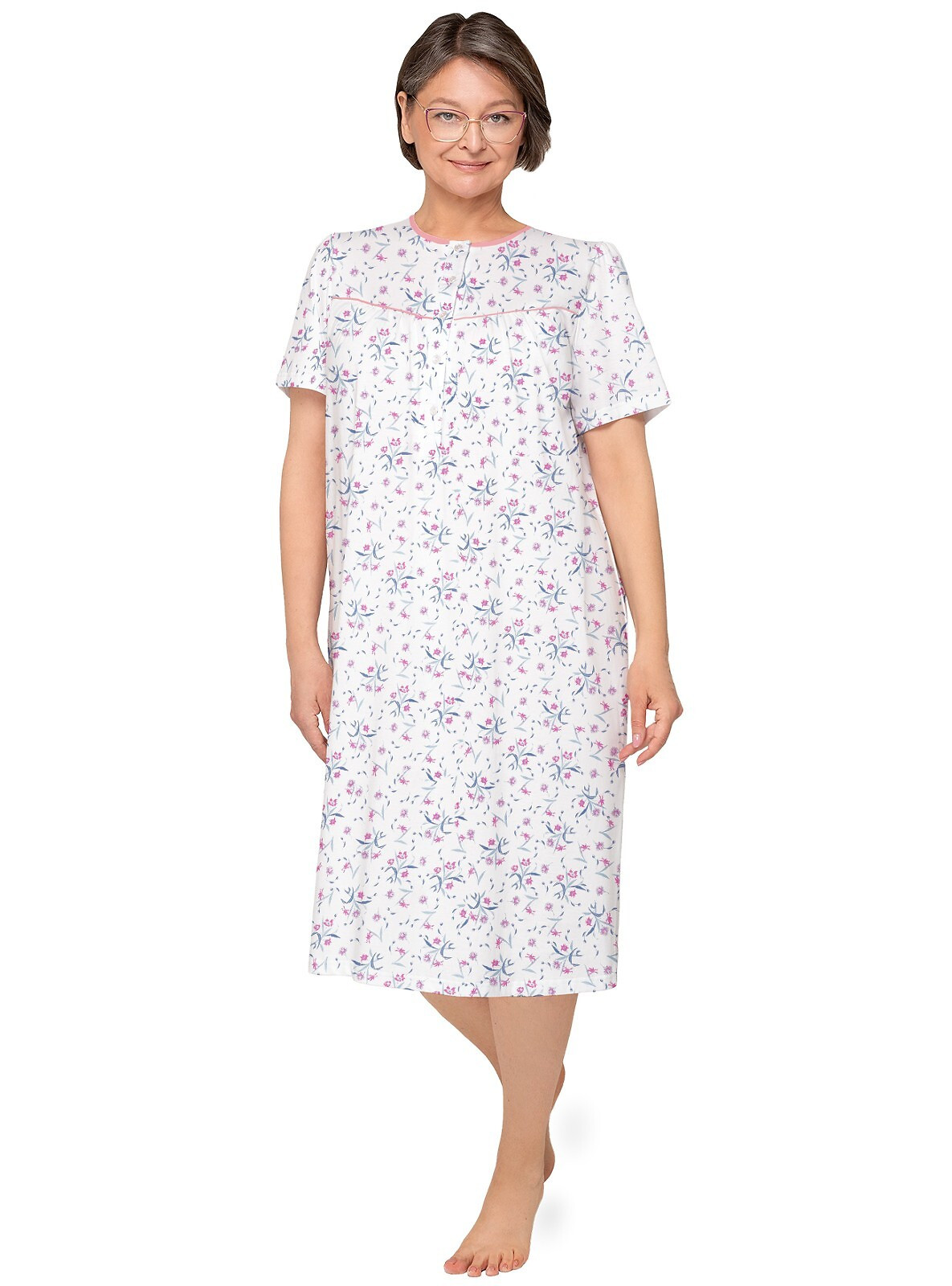 Dámska nočná košeľa Martel Bogna I 203 kr / r M-2XL bílo-fialová L