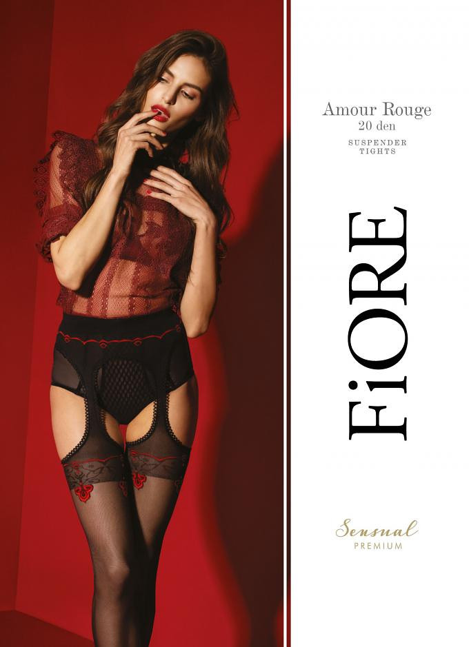 Dámské punčochové kalhoty O Amour 20 den model 10262428 - Fiore Barva: blackred, Velikost: 4-L