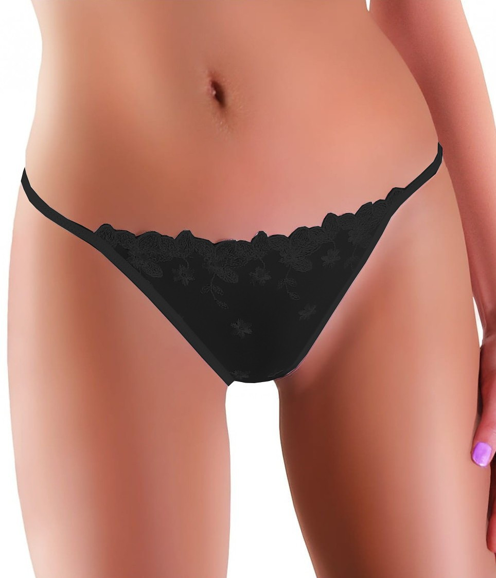 Dámské kalhotky string N model 15340875 - Ewana Barva: černá, Velikost: XL