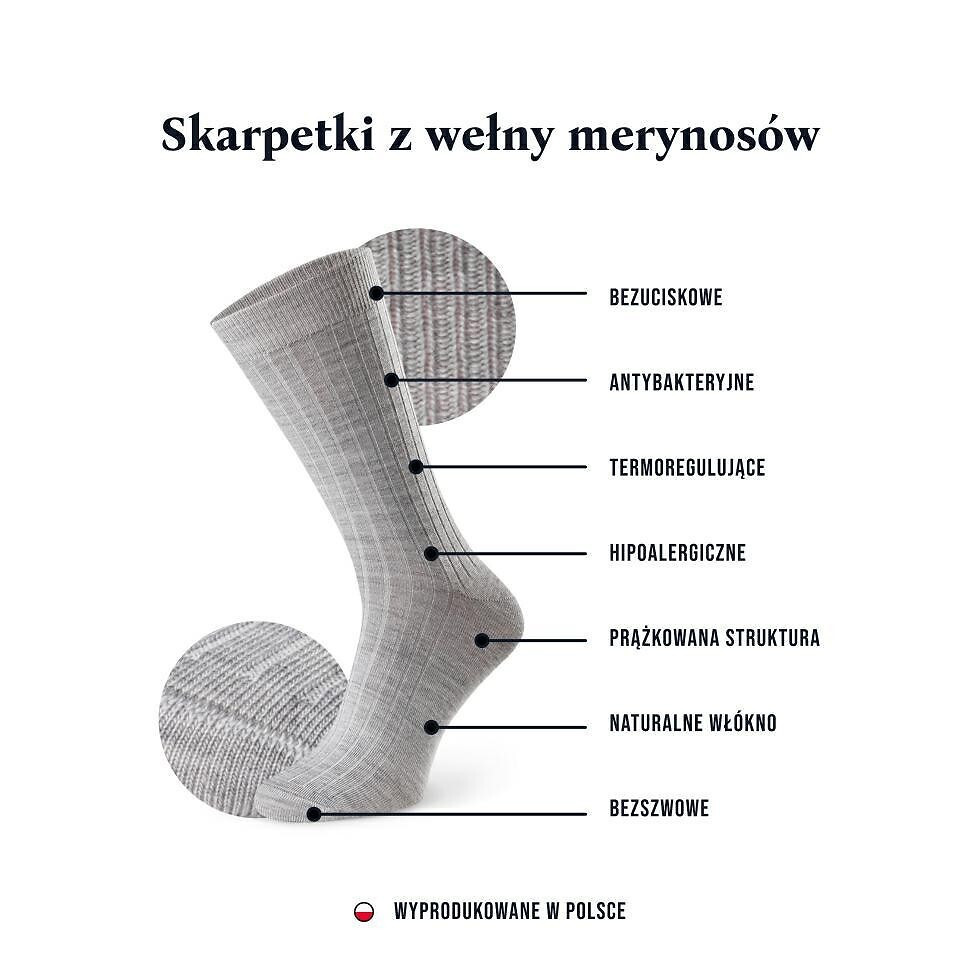 Dámské žebrované ponožky model 16327067 Merino - Steven černá 38-40