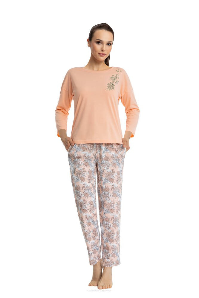 Dámské pyžamo model 17455276 3/4 M2XL - Luna Barva: meruňka, Velikost: L