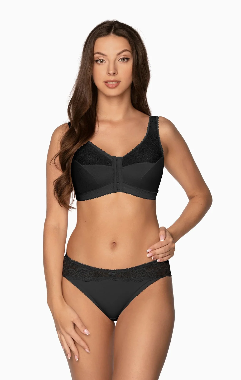 Měkká dámská podprsenka soft bez kostic Gaia BS 1163 Rachela Černá 95G (obrázek 3)
