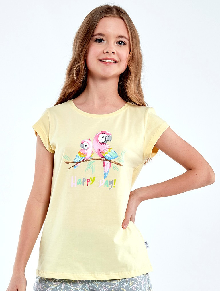 Dívčí pyžamo Cornette Kids Girl 787/98 Parrots 98-128 Žlutá 122-128