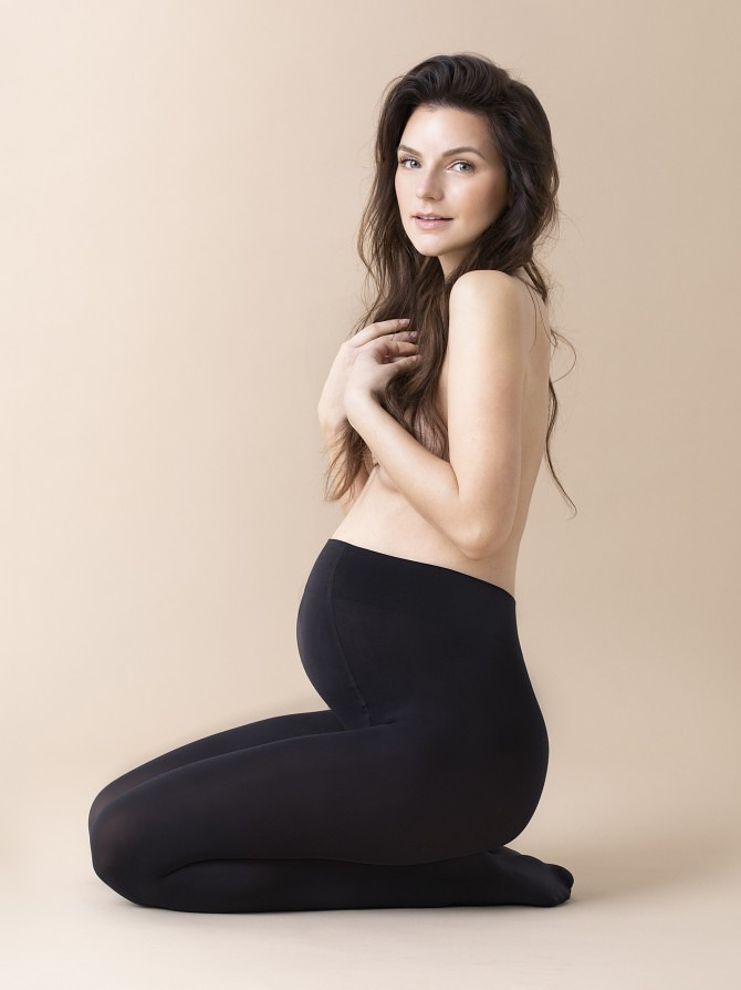Těhotenské punčochové kalhoty W Mama 50 den model 18186031 - Fiore Barva: černá, Velikost: 3-M