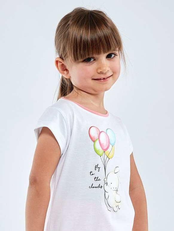 Dívčí pyžamo Cornette Kids Girl 745/102 Balloons 2 86-140 bílá 110-116