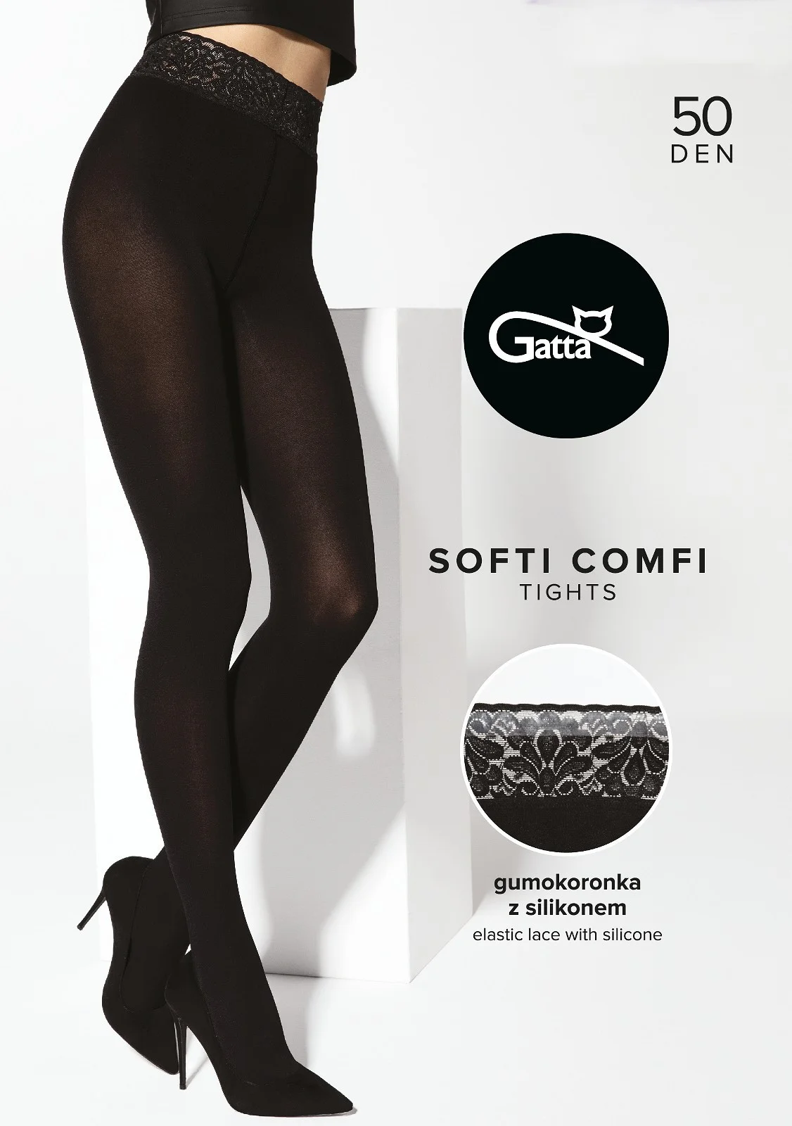 Punčocháče Gatta Softi-Comfi 50 den 2-5 nero 5-XL (obrázek 3)