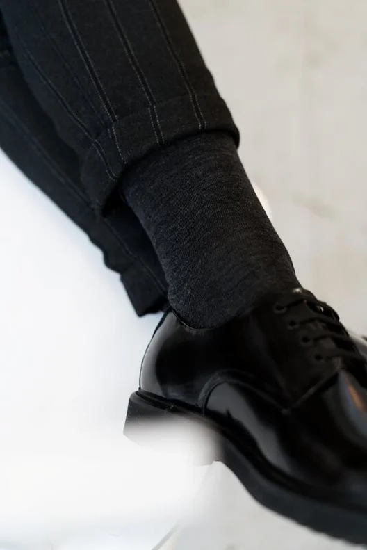 Ponožky Steven art.130 polovičné froté Merino Wool 41-46 černá 44-46