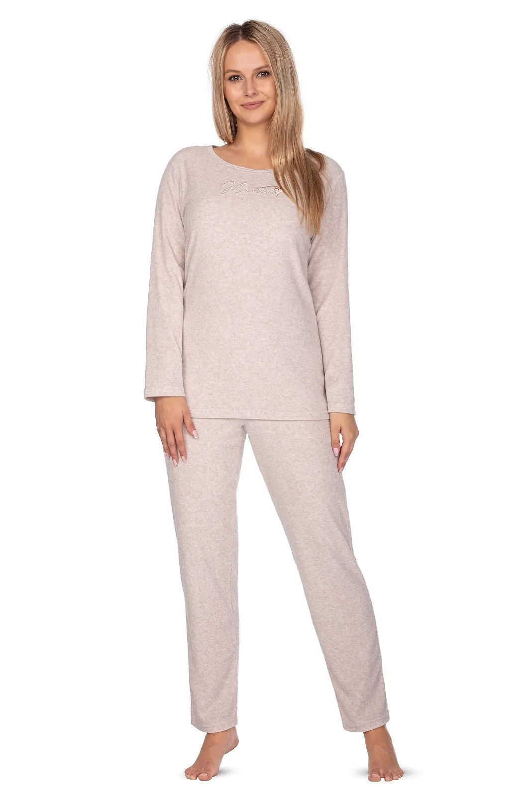 Dámské pyžamo Regina 643 dlouhé/r froté 2XL modrá XXL