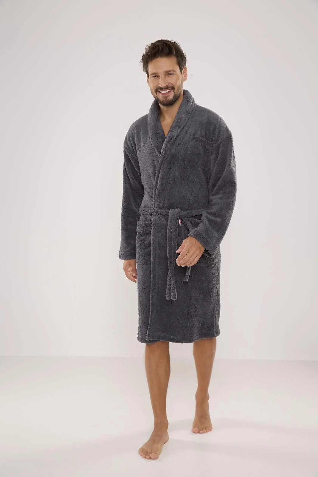 Pánský župan De Lafense 811 Plush M-2XL tmavě modrá XXL (obrázek 10)