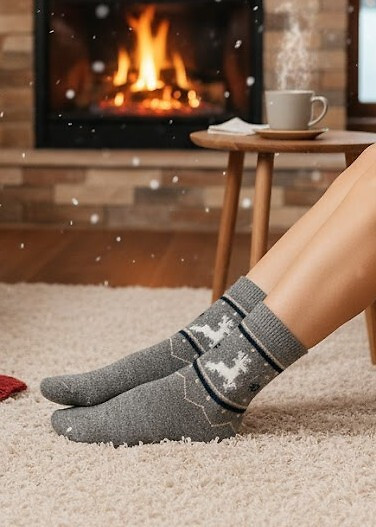 Noviti SW009 Vlnené ponožky so sobom 36-41 směs barev 36-41