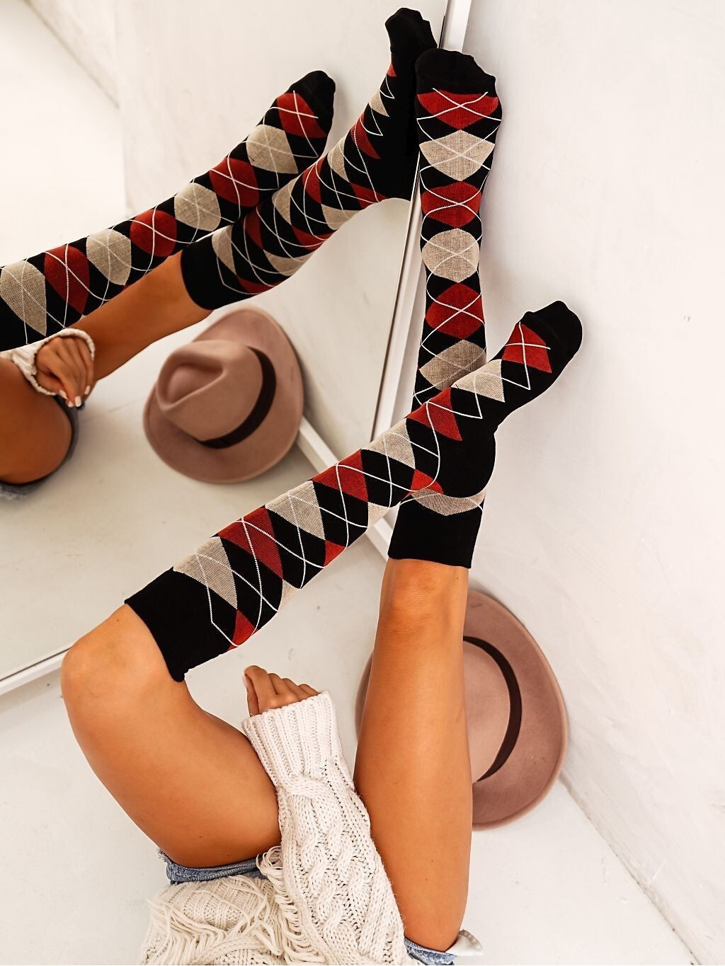 Milena podkolienky 0248-006 Romby 37-41 bledá melanž 37-41