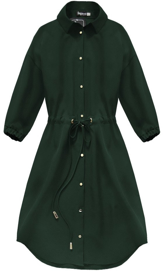 E-shop Tmavo zelené dámske šaty s vreckami (133ART) zielony XS (34)