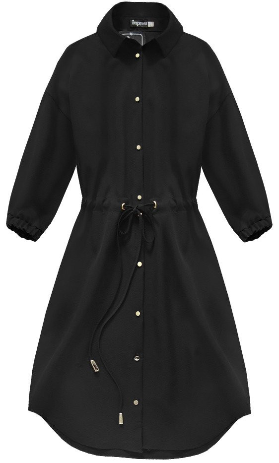 E-shop Čierne dámske šaty s vreckami (133ART) černá XS (34)