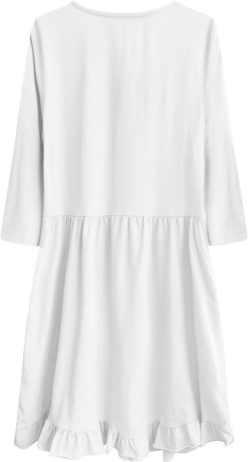 Bílé bavlněné dámské oversize šaty model 7276986 bílá ONE SIZE - MADE IN ITALY