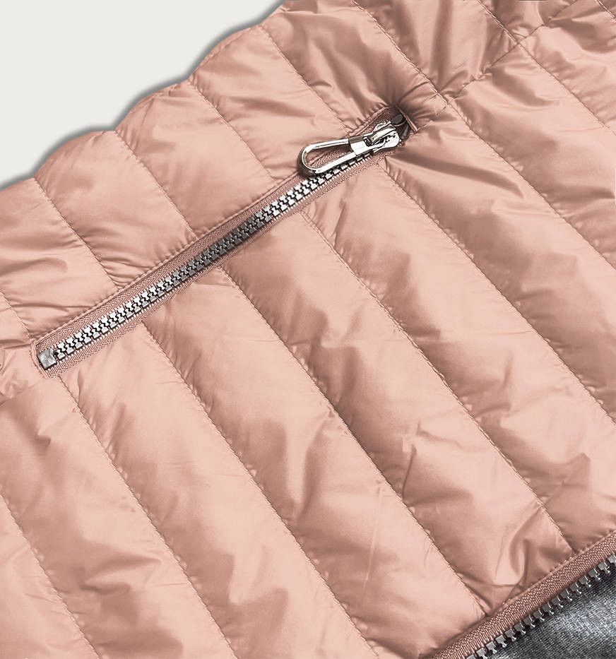 Růžová dámská bunda s kapucí model 16143335 růžová S (36) - LHD